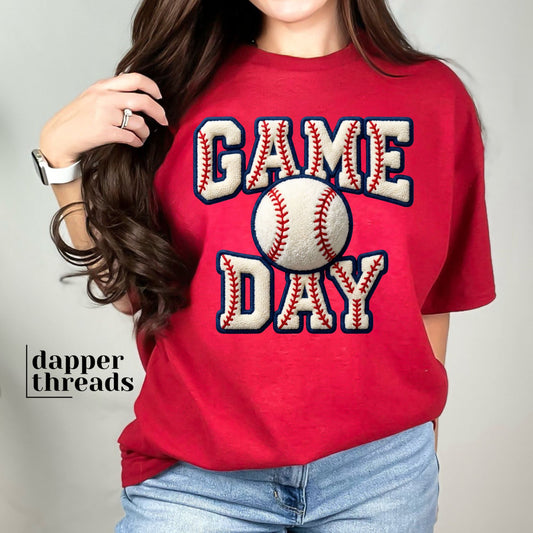 Game Day Baseball Faux Chenille Tee