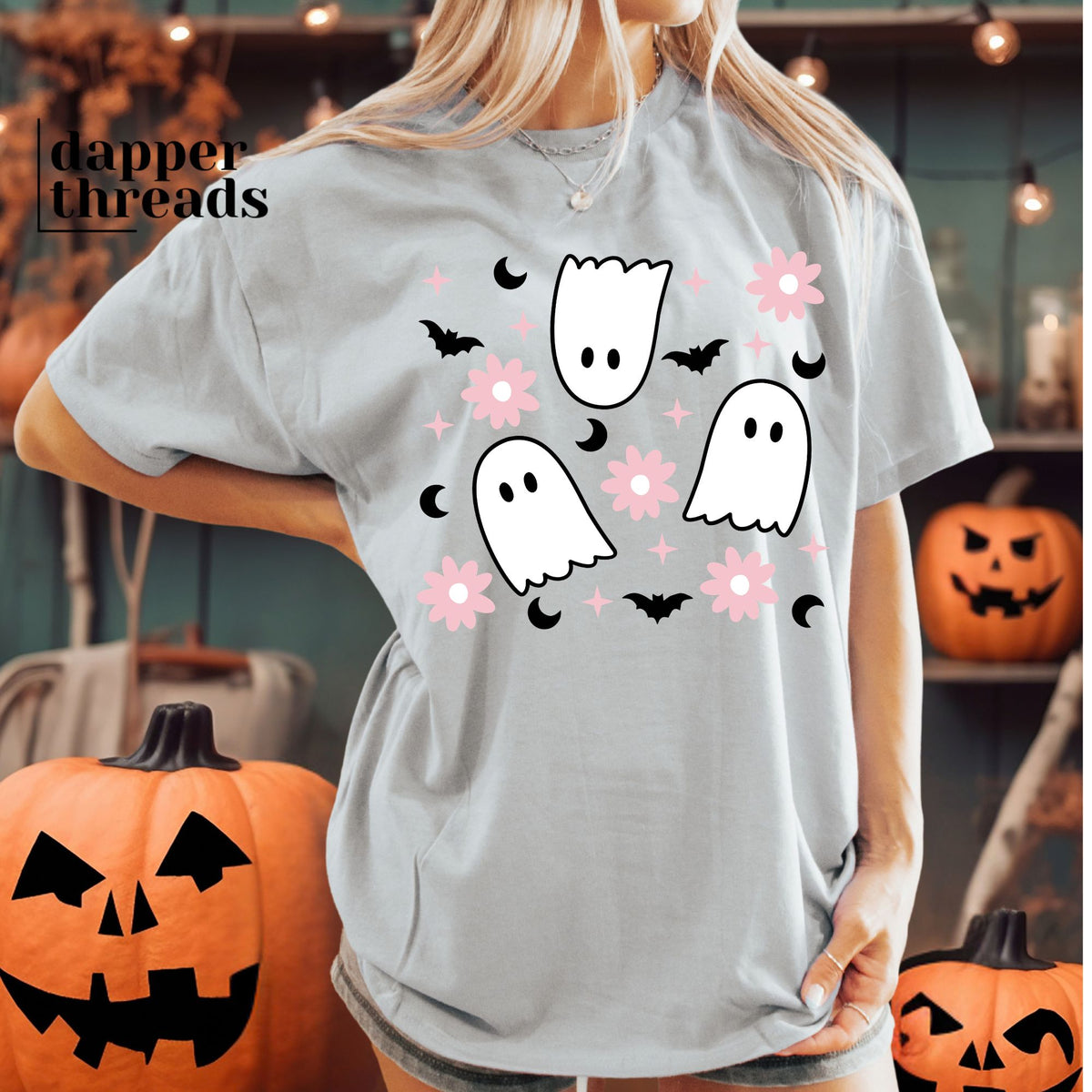 Girly Ghosts And Flowers Tee