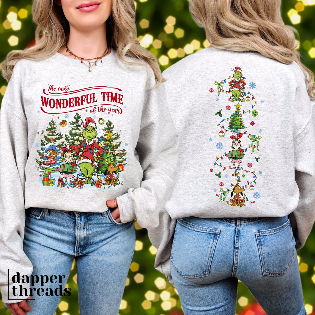 Grnch Most Wonderful Time Front And Back Sweatshirt