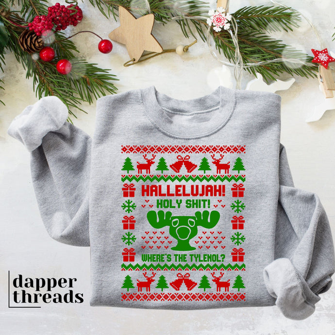 Hallelujah Holy Sht Ugly Christmas Sweater