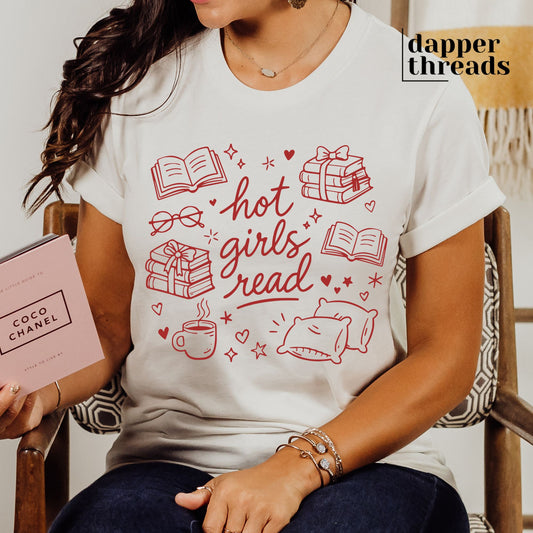 Hot Girls Read Doodles Tee