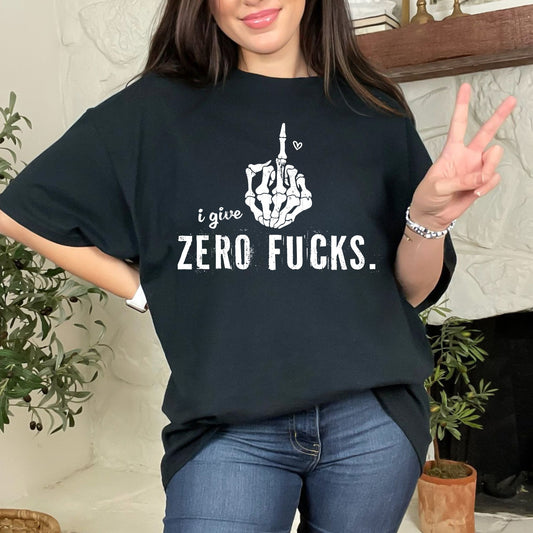 I Give Zero Fcks Finger Tee