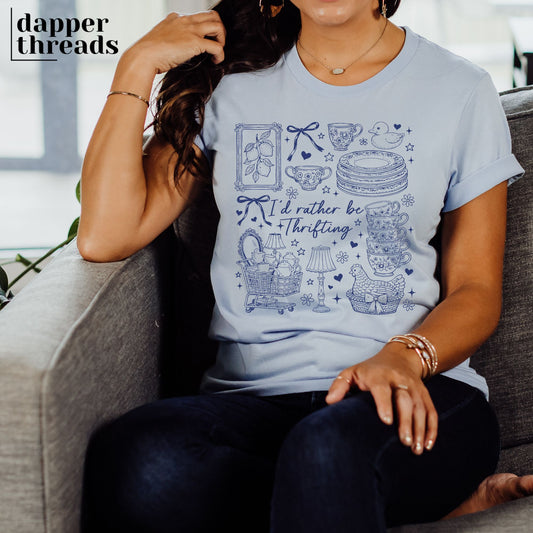 I'd Rather Be Thrifting Collage Tee