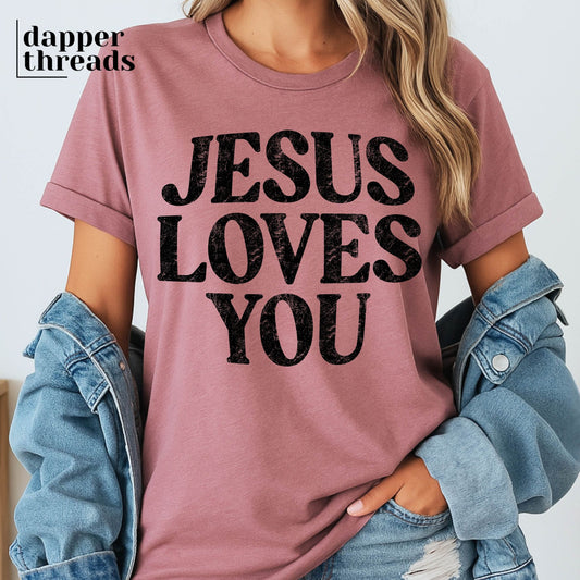 Jesus Loves You Distressed Tee