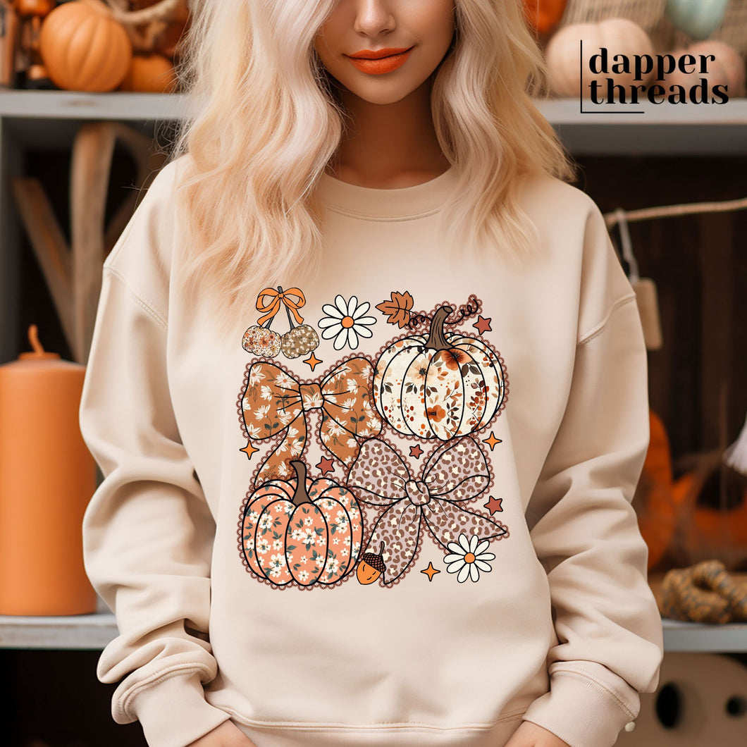 Lacy Fall Pumpkin Coquettes Sweatshirt