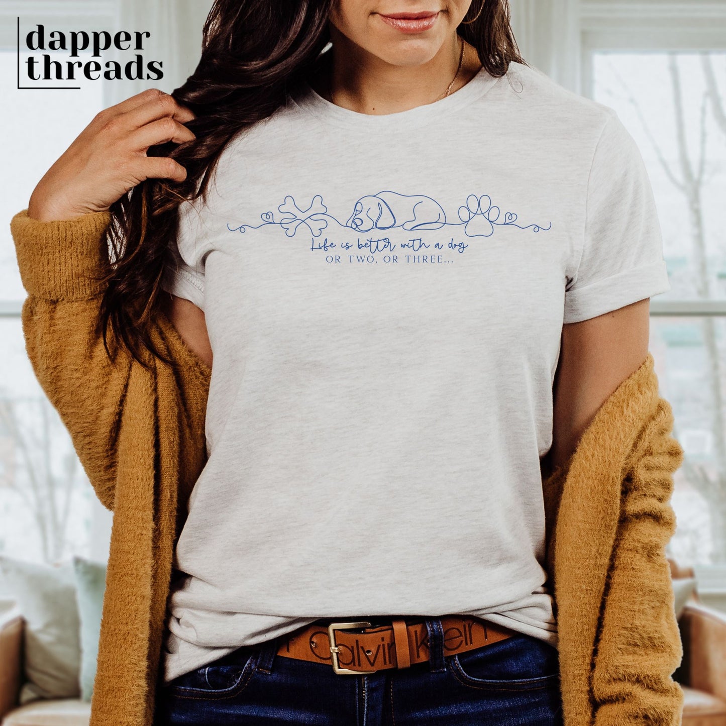 Life Is Better With A Dog Line Art Tee