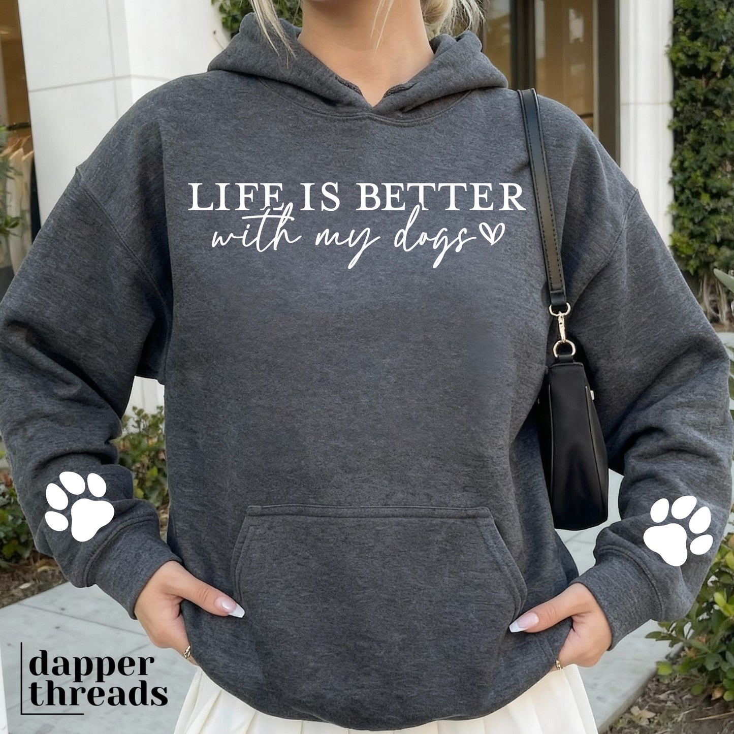 Life Is Better With My Dogs With Paw Prints Hoodie