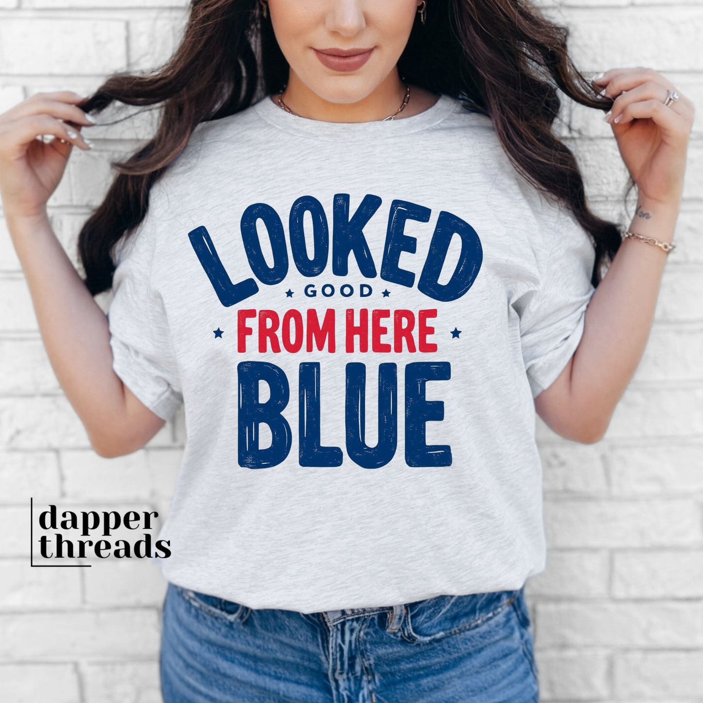 Looked Good From Here Blue Tee
