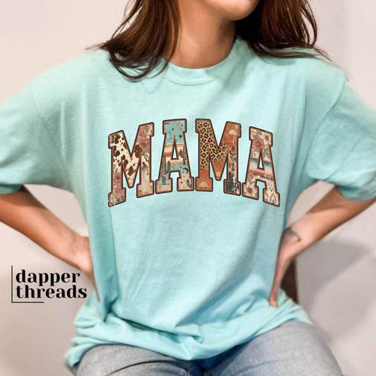 Mama Western Print Tee