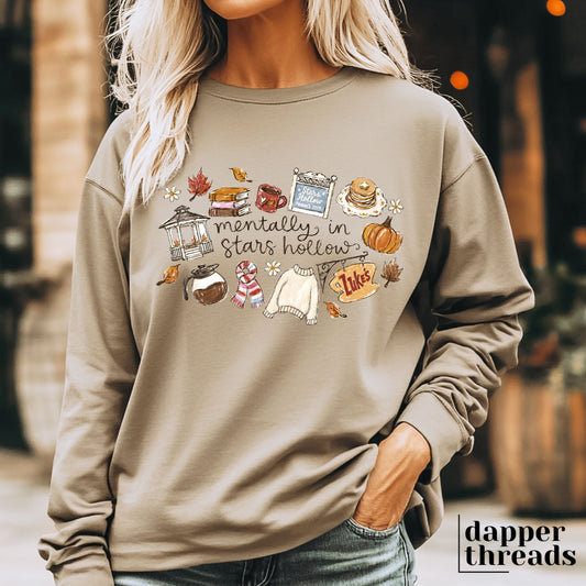 Mentally In Stars Hollow Doodles Long Sleeve Tee