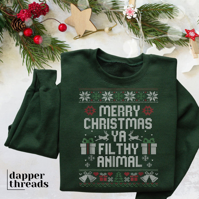 Merry Christmas Ya Filthy Animal Ugly Christmas Sweater
