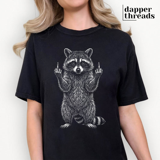 Middle Finger Raccoon Tee