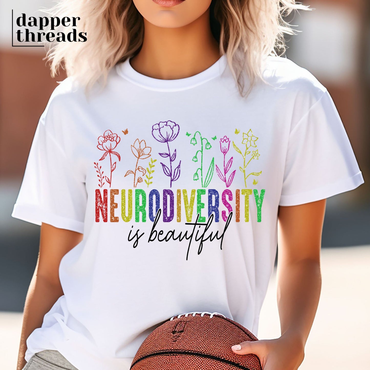 Neurodiversity Is Beautiful Faux Glitter Tee