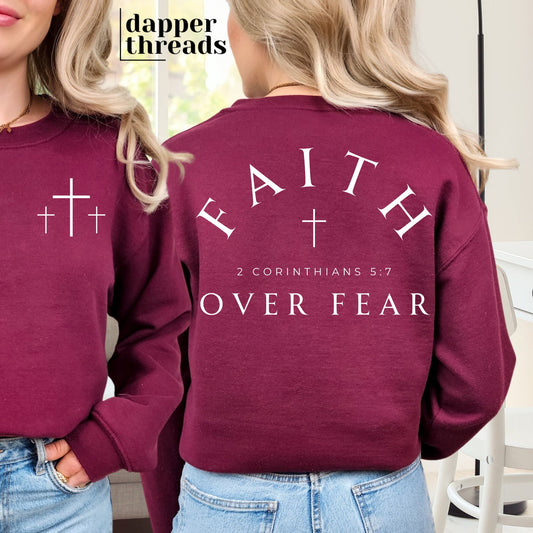 Faith Over Fear With Pocket Accent Sweatshirt
