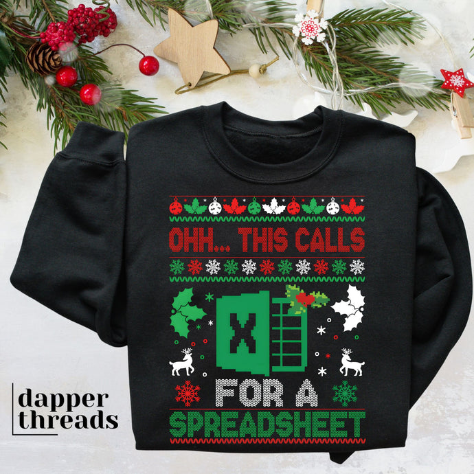 Ohh This Calls For A Spreadsheet Ugly Christmas Sweater