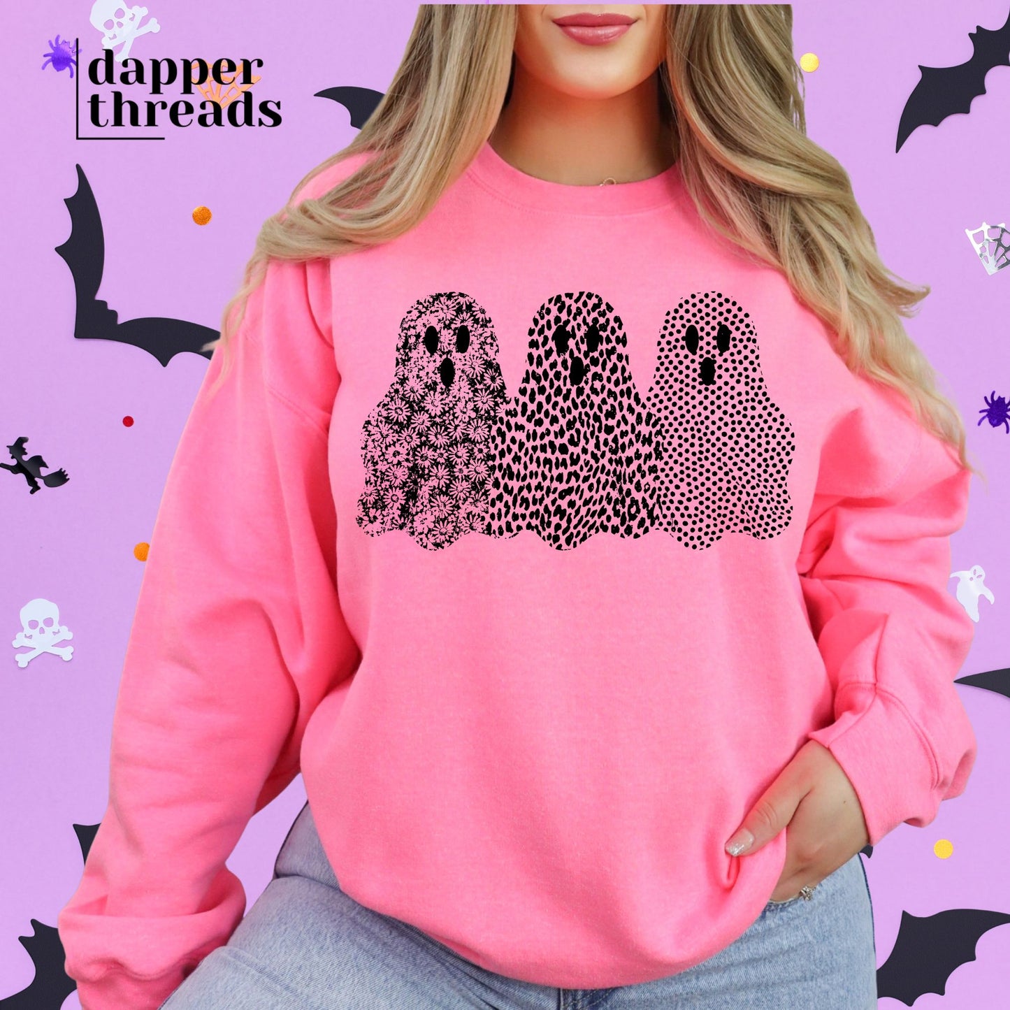 Patterned Ghost Trio Sweatshirt