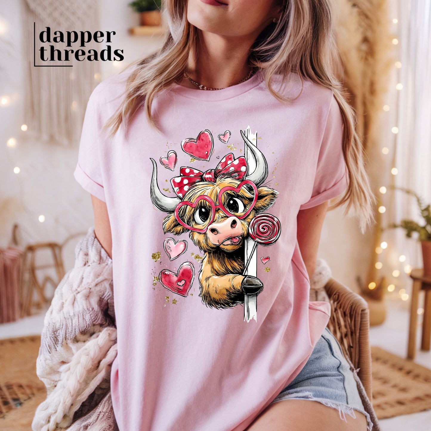 Peek-A-Boo Valentine Highland Tee