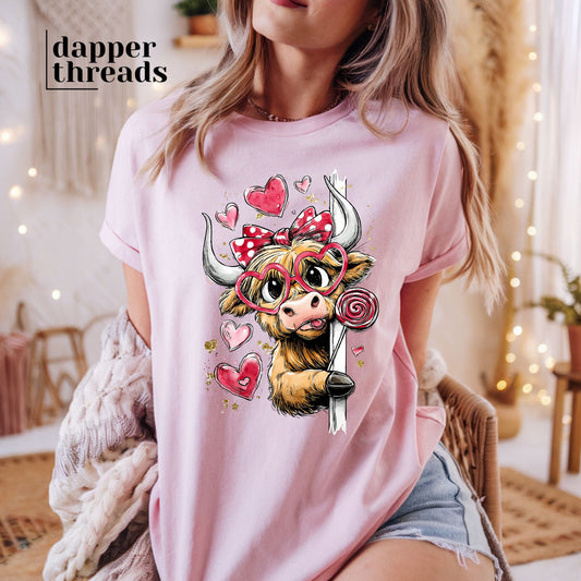 Peek-A-Boo Valentine Highland Tee