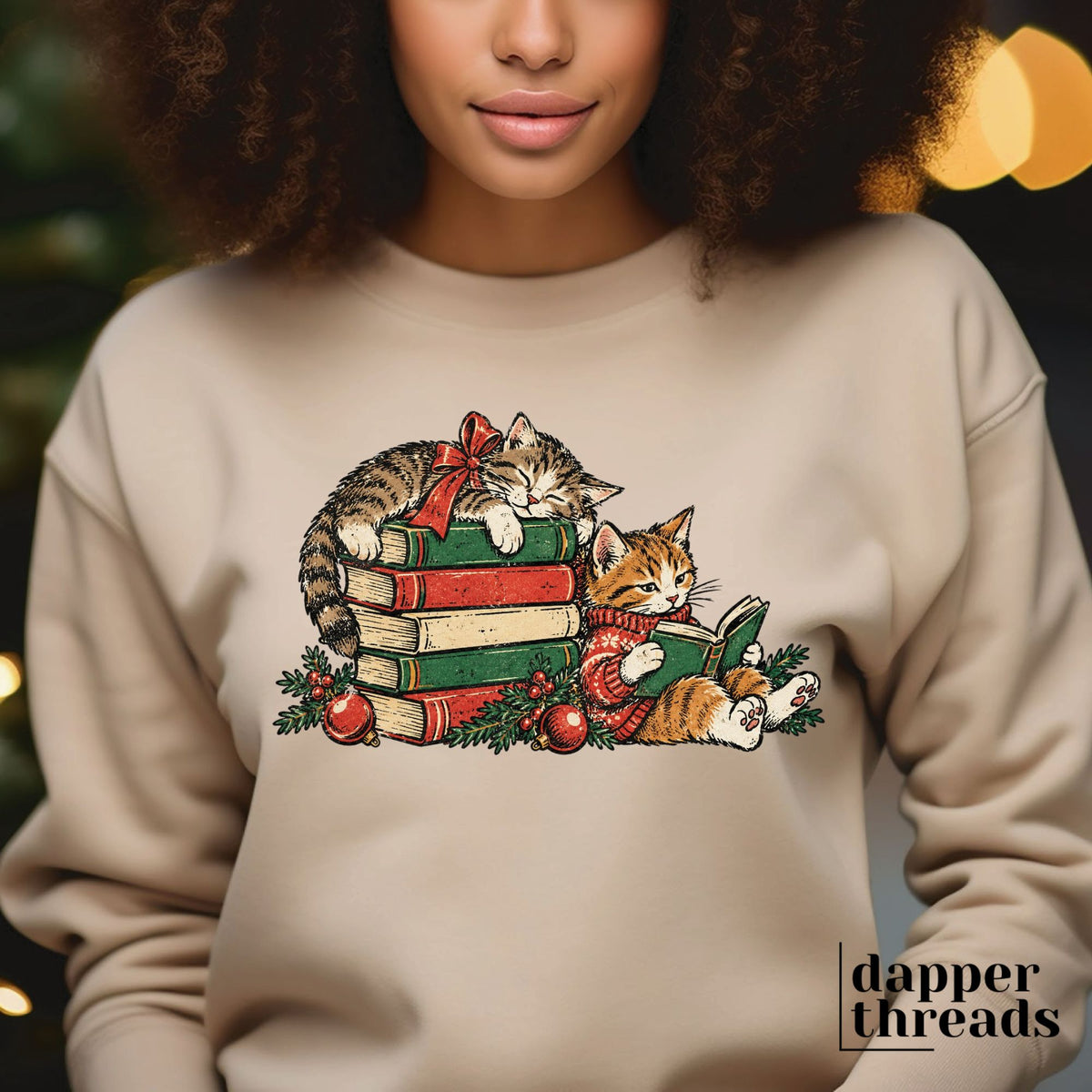 Reading Christmas Cats Sweatshirt