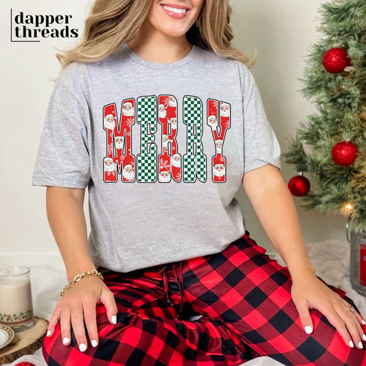 Merry Checkered Santa Letters