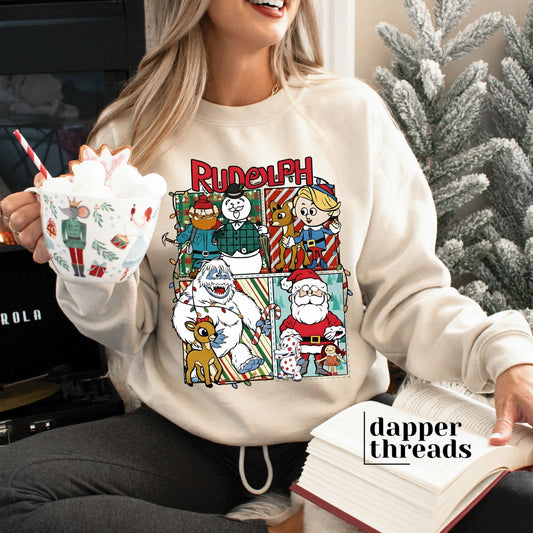 Reindeer Friend Collage Sweatshirt