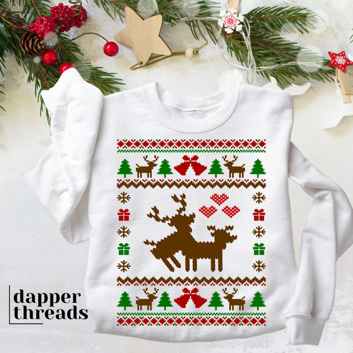 Reindeer Love Ugly Christmas Sweater