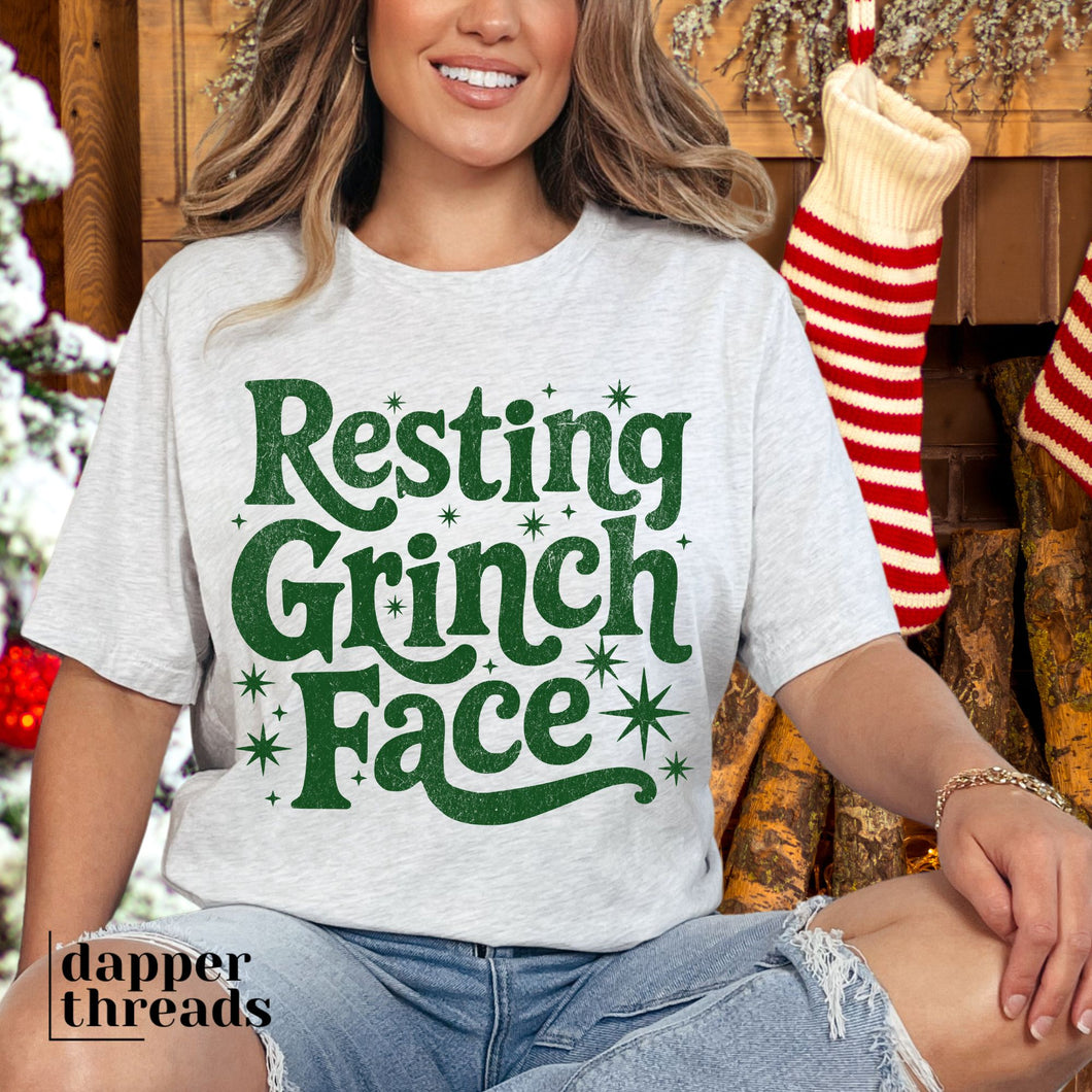 Resting Grnch Face Distressed Retro Tee
