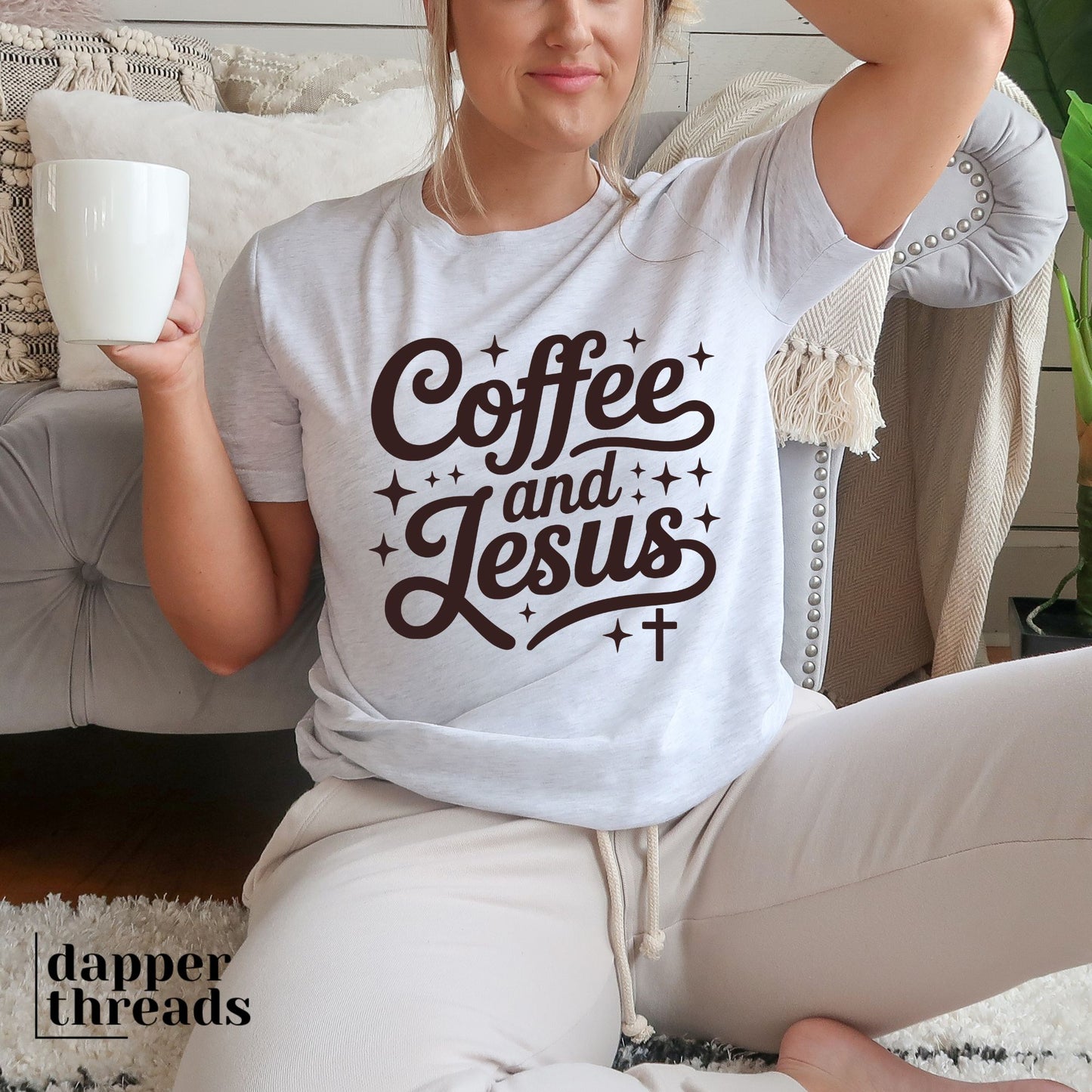 Retro Coffee And Jesus Tee