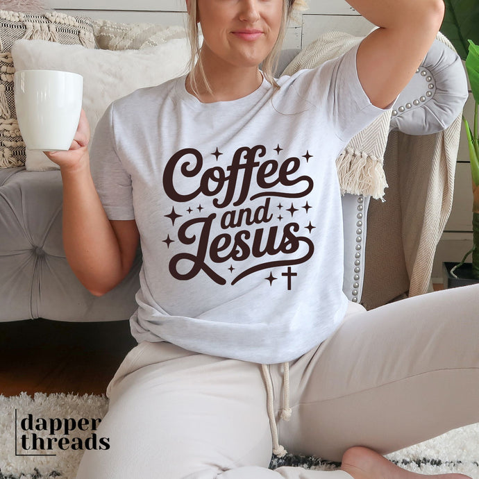 Retro Coffee And Jesus Tee