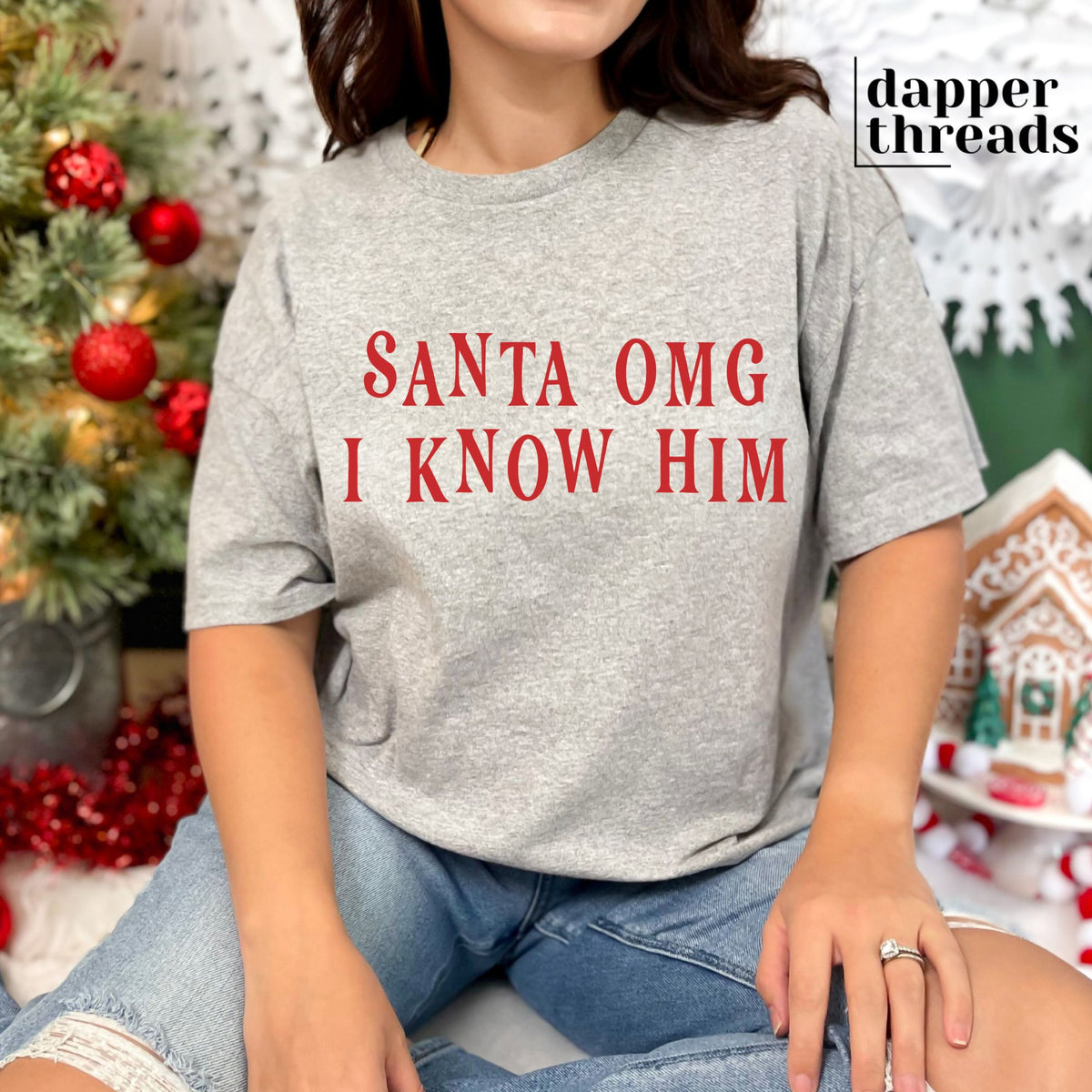 Santa OMG Whimsy Type Tee