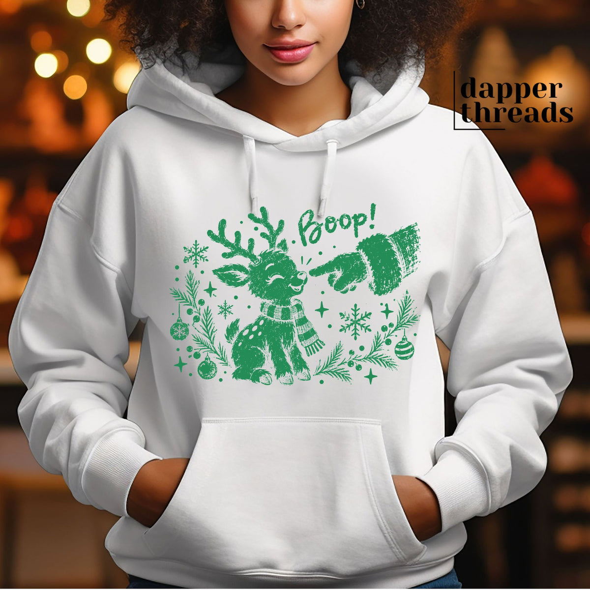 Santa’s Reindeer Boop Hoodie