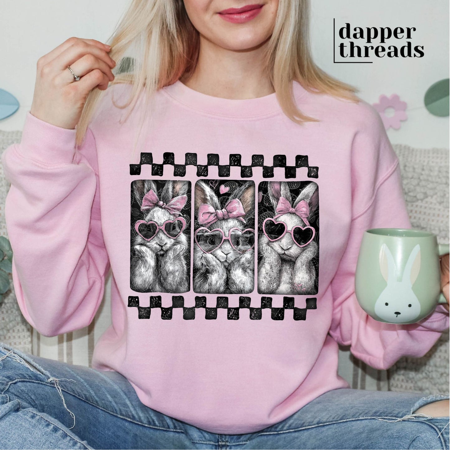 Sassy Glasses Bunnies Sweatshirt