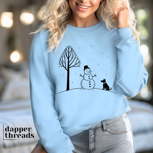 Snowman And Dog Sweatshirt
