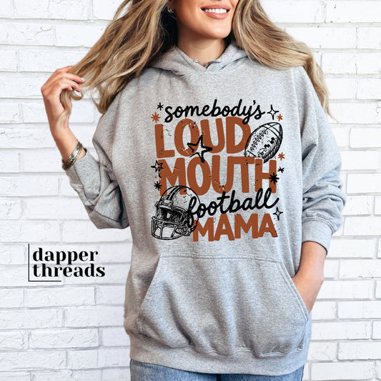 Somebody's Loud Mouth Football Mama Doodles Hoodie