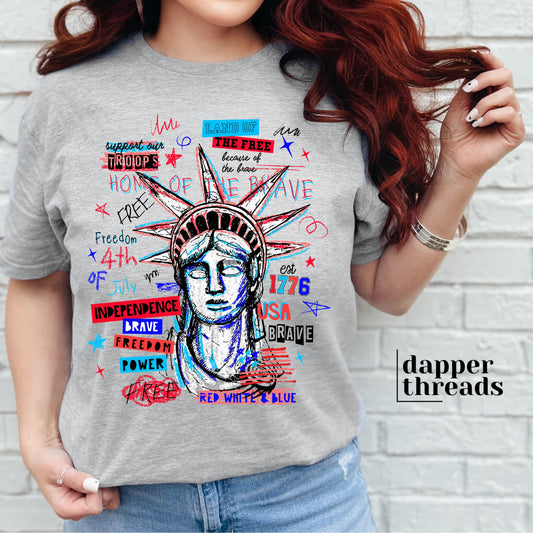 Statue Of Liberty Graffiti Tee