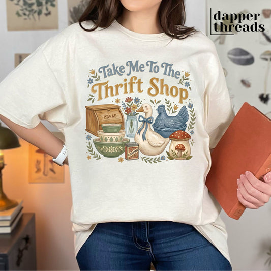 Take Me To The Thrift Shop Vintage Cottagecore Tee