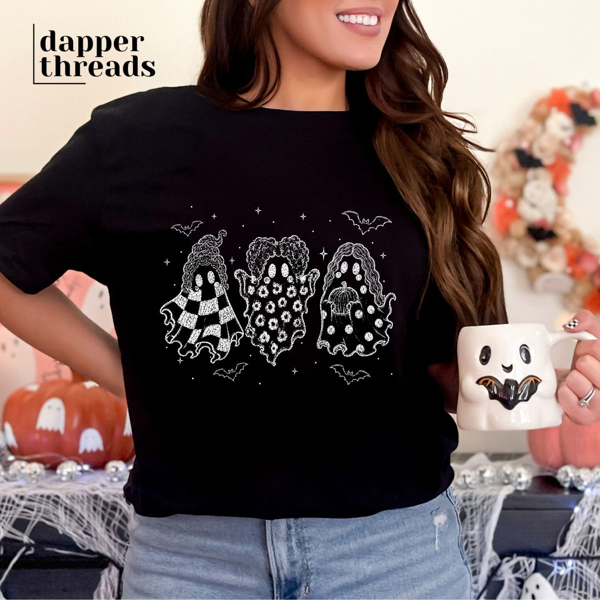 Three Sisters Patterned Ghosts Tee