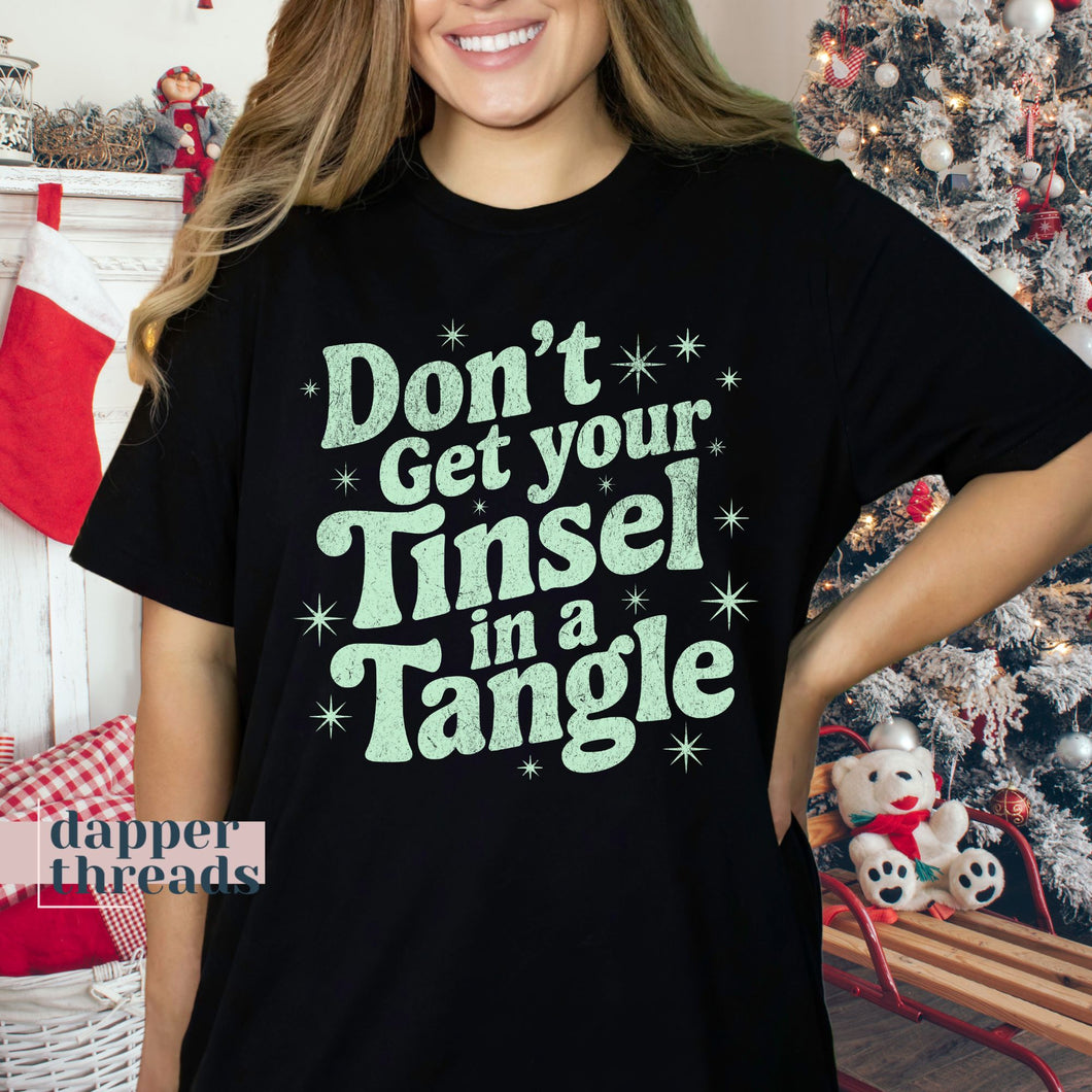 Tinsel In A Tangle Distressed Retro Tee