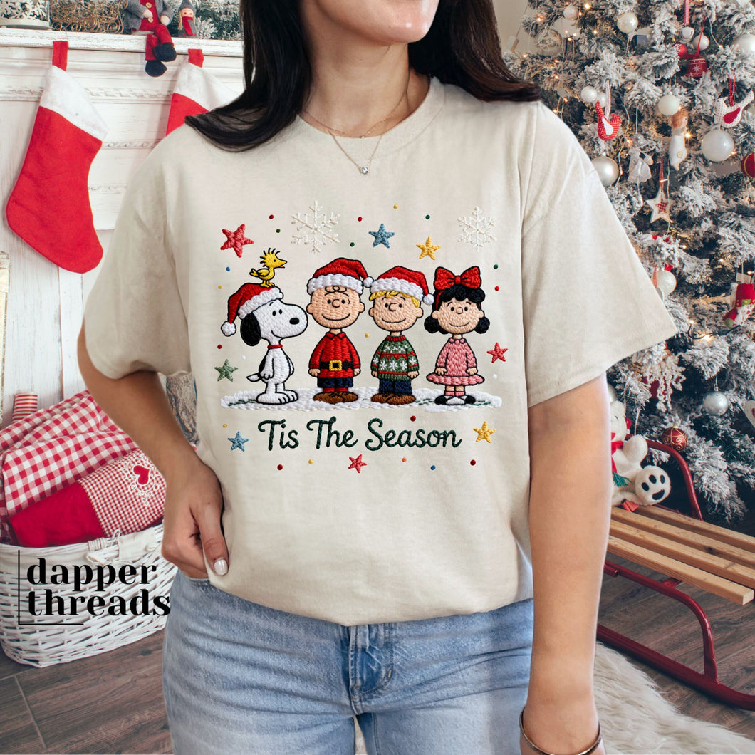 Tis The Season Peanuts Faux Yarn Tee