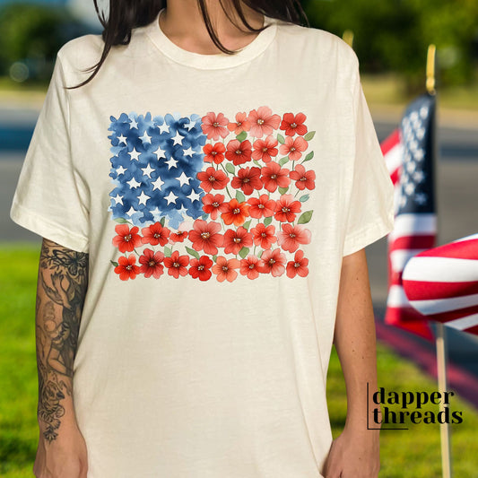 USA Poppy Flag Tee