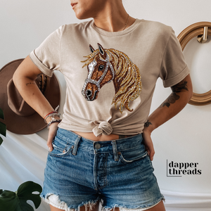 Faux Rhinestone Horse