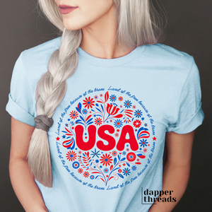 USA Floral Circle Land of the Free