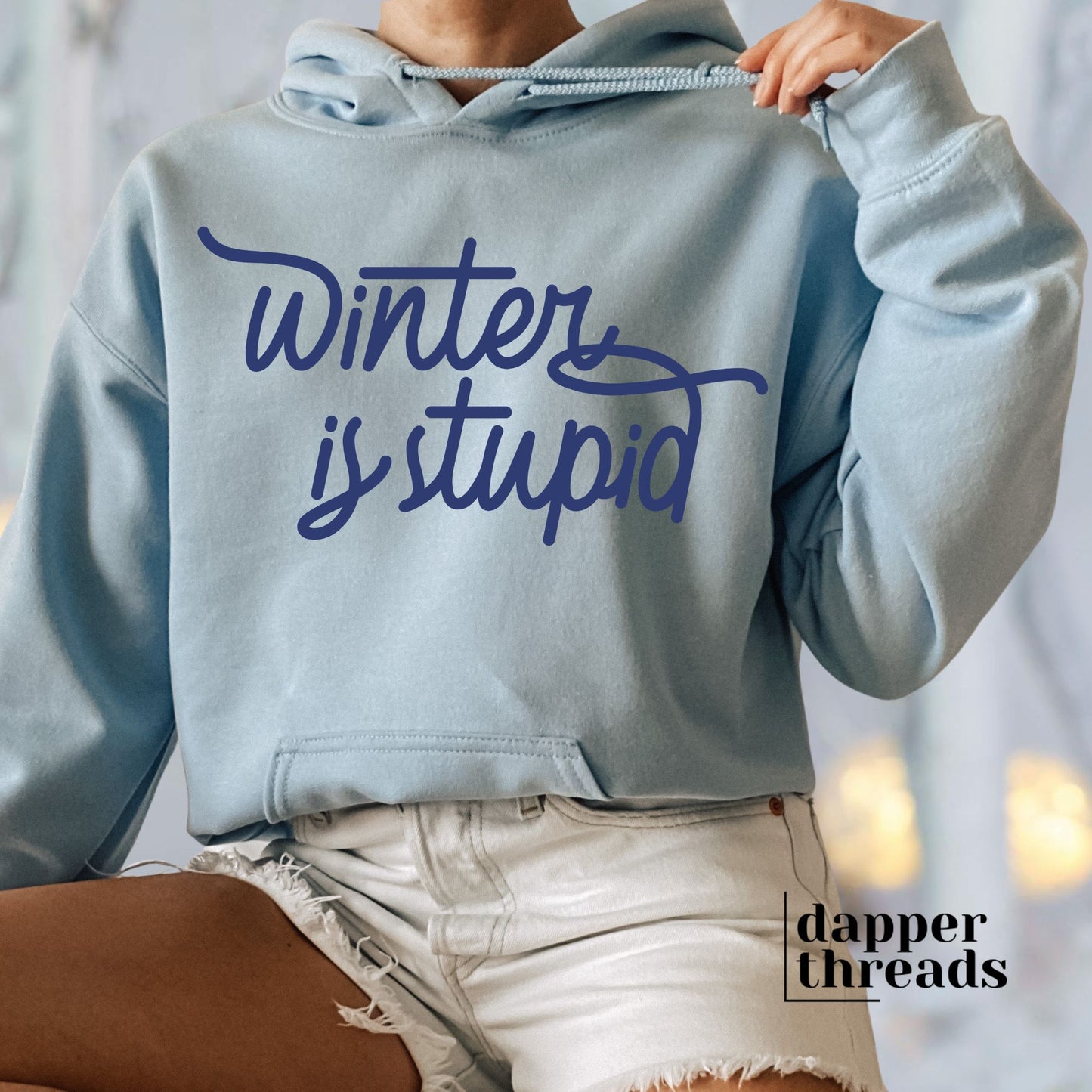 Winter Is Stupid Script Hoodie
