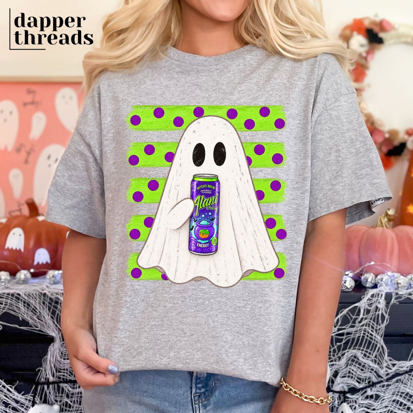 Witchy Brew Ghost Stripes Tee