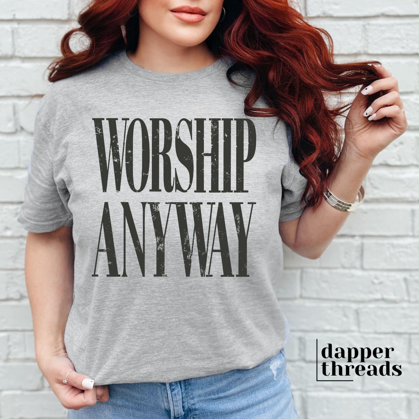 Worship Anyway Distressed Tee